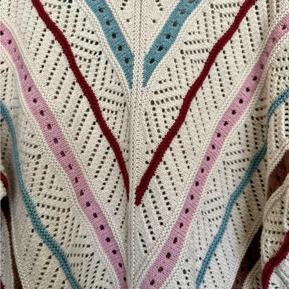 Marine Layer open knit Chevron Knit Sweater size L - Picture 2 of 5